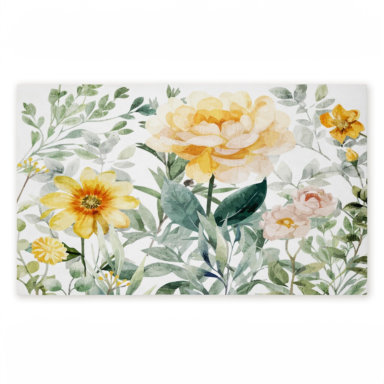 Stupell Industries Yellow Flower Garden Printed Outdoor Door Mat, design by Kim Allen, 18"x30"